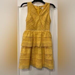 miami Yellow Crochet Lace Dress